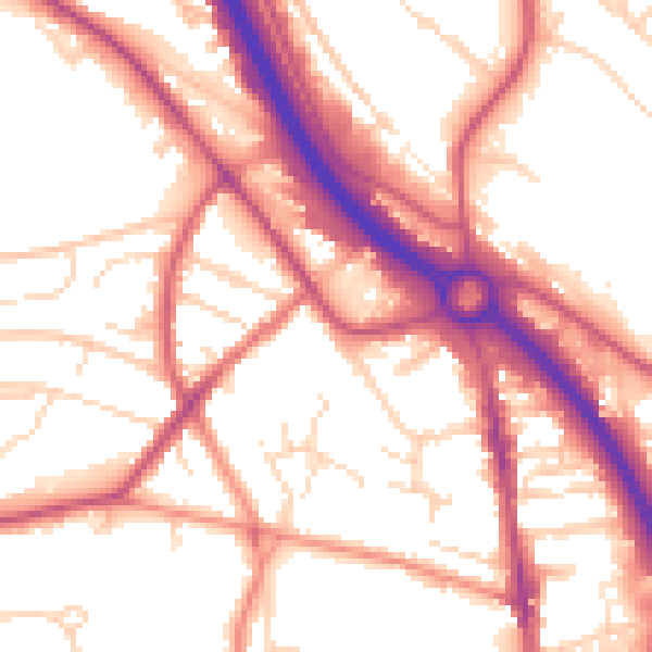Daytime road noise heatmap for S41 8XA
