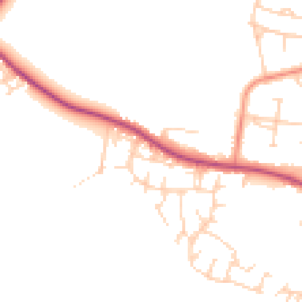 Daytime road noise heatmap for S41 8XE