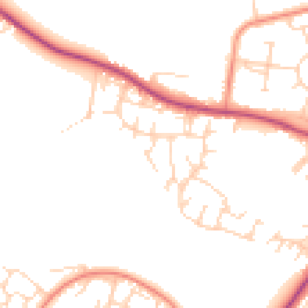 Daytime road noise heatmap for S41 8XN