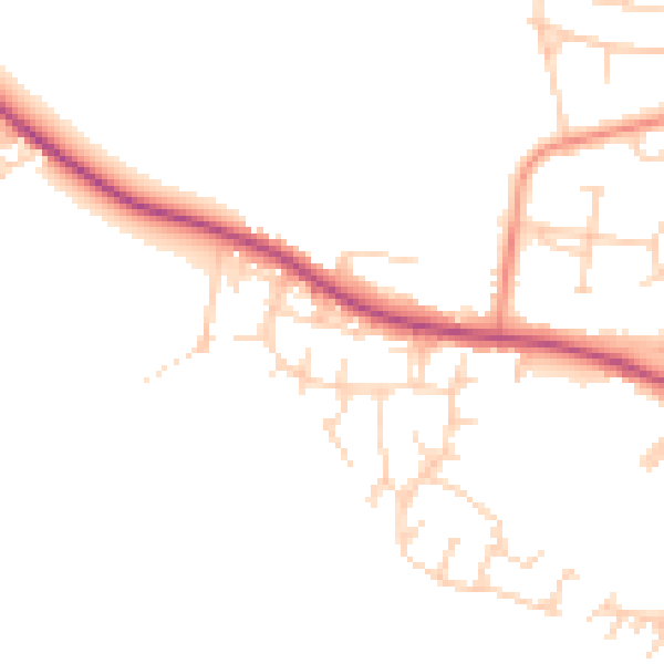 Daytime road noise heatmap for S41 8XQ