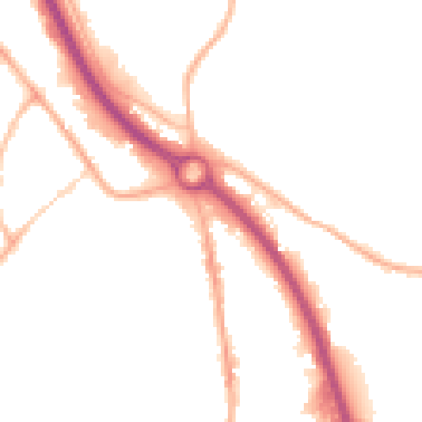Night-time road noise heatmap for S41 9AF