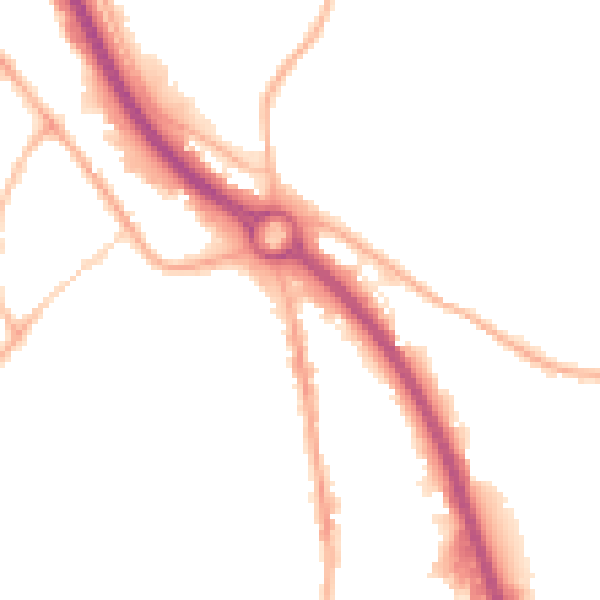 Night-time road noise heatmap for S41 9AQ