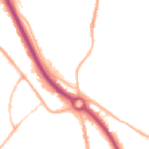Night-time road noise heatmap for S41 9AW