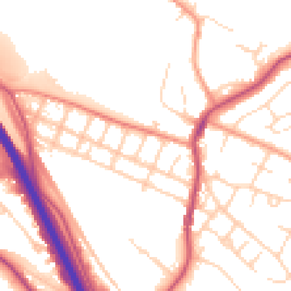 Daytime road noise heatmap for S41 9DH
