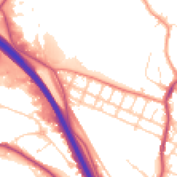 Daytime road noise heatmap for S41 9DR