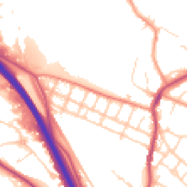 Daytime road noise heatmap for S41 9DY