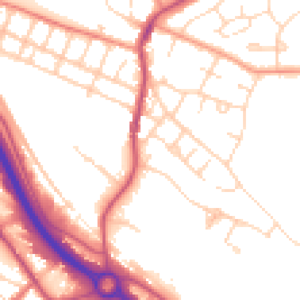 Daytime road noise heatmap for S41 9ER