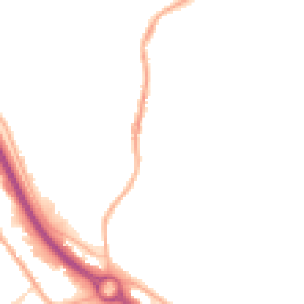 Night-time road noise heatmap for S41 9ER