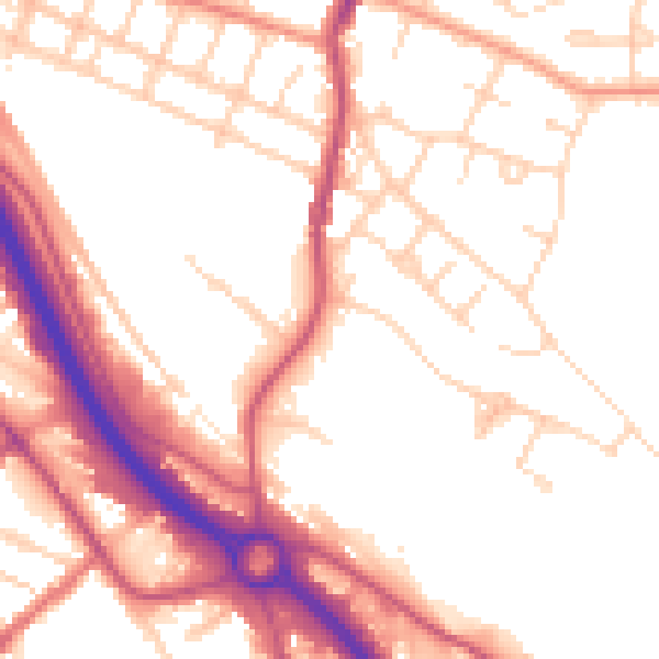 Daytime road noise heatmap for S41 9EU