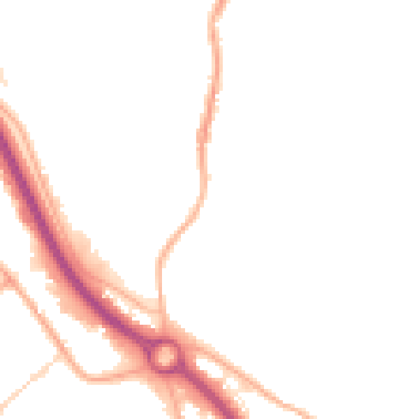 Night-time road noise heatmap for S41 9EU