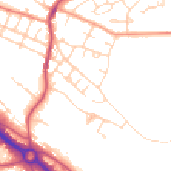 Daytime road noise heatmap for S41 9HR