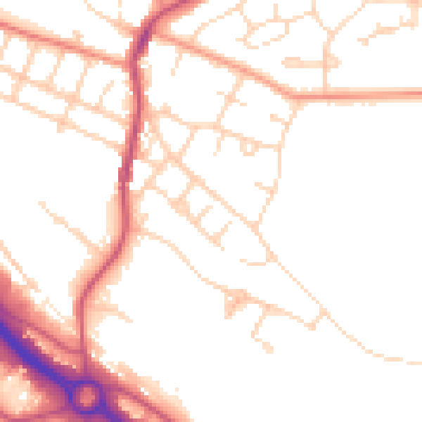 Daytime road noise heatmap for S41 9HS