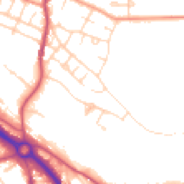 Daytime road noise heatmap for S41 9HX