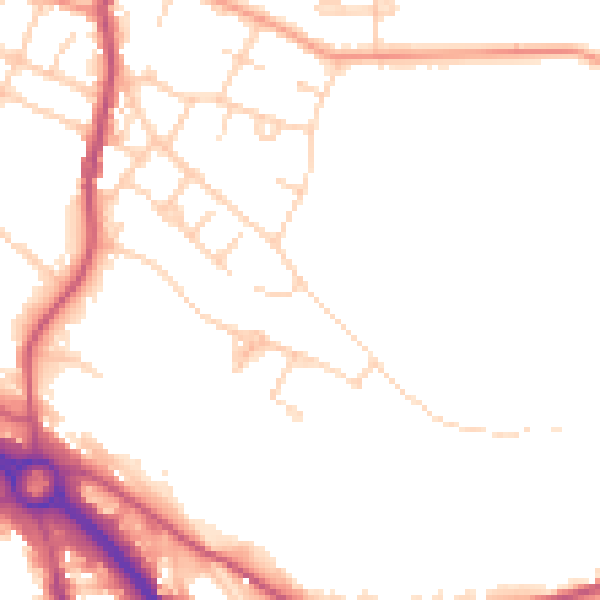 Daytime road noise heatmap for S41 9HZ