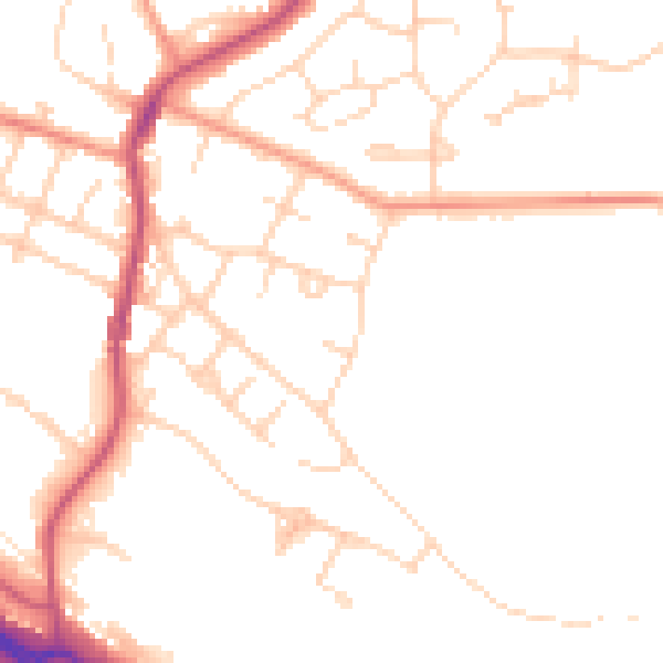 Daytime road noise heatmap for S41 9JE