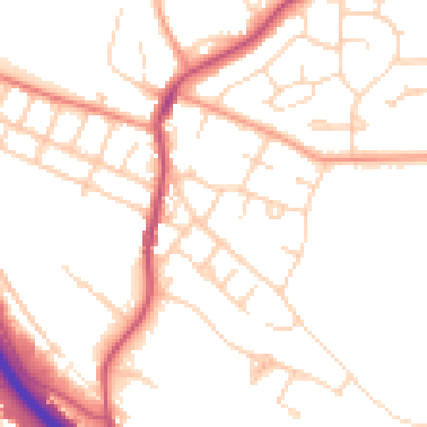 Daytime road noise heatmap for S41 9JG