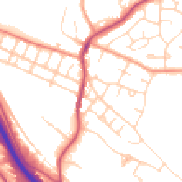 Daytime road noise heatmap for S41 9JH