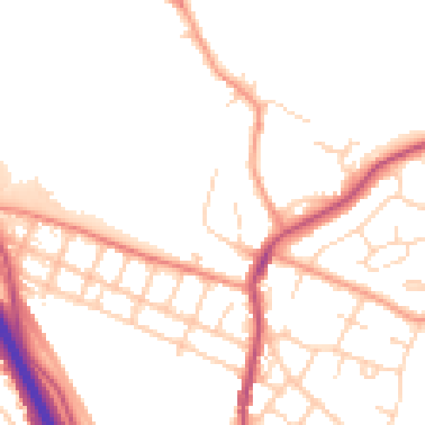 Daytime road noise heatmap for S41 9JU