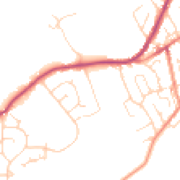Daytime road noise heatmap for S41 9LN