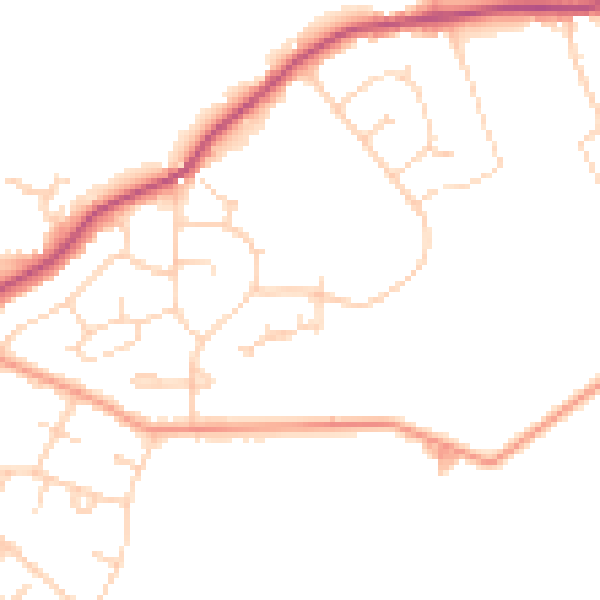 Daytime road noise heatmap for S41 9LP