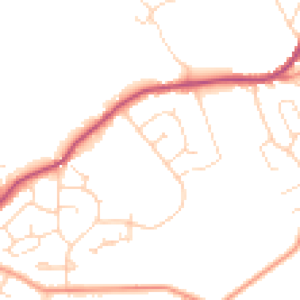 Daytime road noise heatmap for S41 9LS