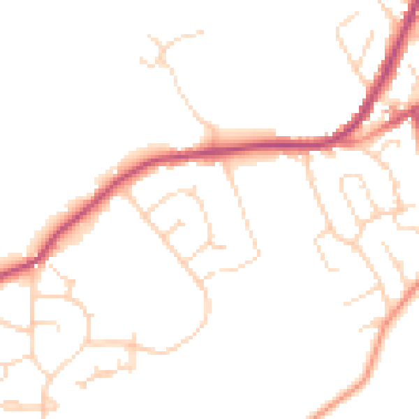 Daytime road noise heatmap for S41 9LX