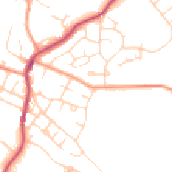 Daytime road noise heatmap for S41 9NS