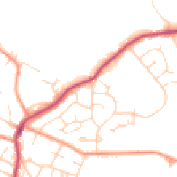 Daytime road noise heatmap for S41 9PG