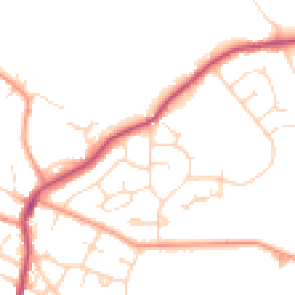 Daytime road noise heatmap for S41 9PH
