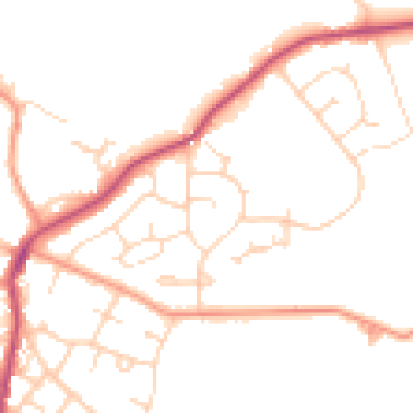 Daytime road noise heatmap for S41 9PJ