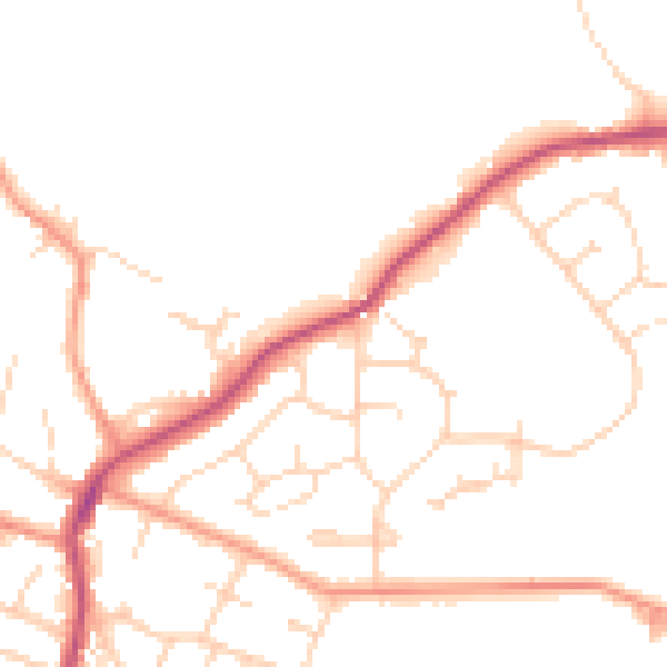 Daytime road noise heatmap for S41 9PQ