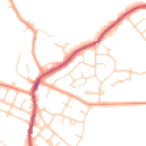 Daytime road noise heatmap for S41 9PR