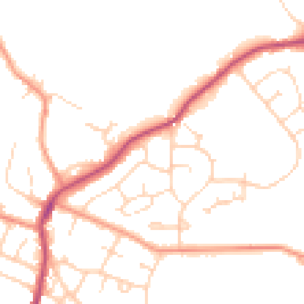 Daytime road noise heatmap for S41 9PT