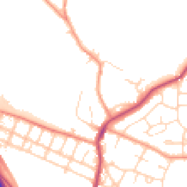 Daytime road noise heatmap for S41 9QN