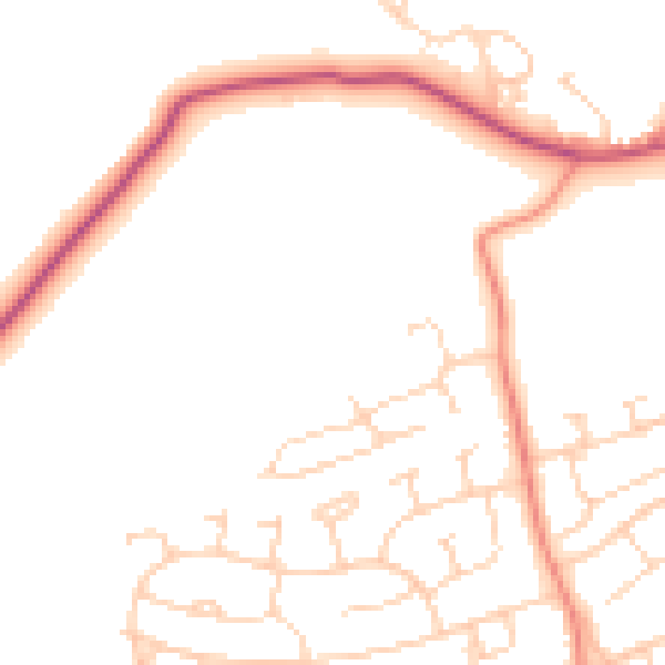 Daytime road noise heatmap for S41 9RJ