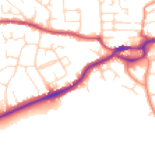 Daytime road noise heatmap for S43 1AA