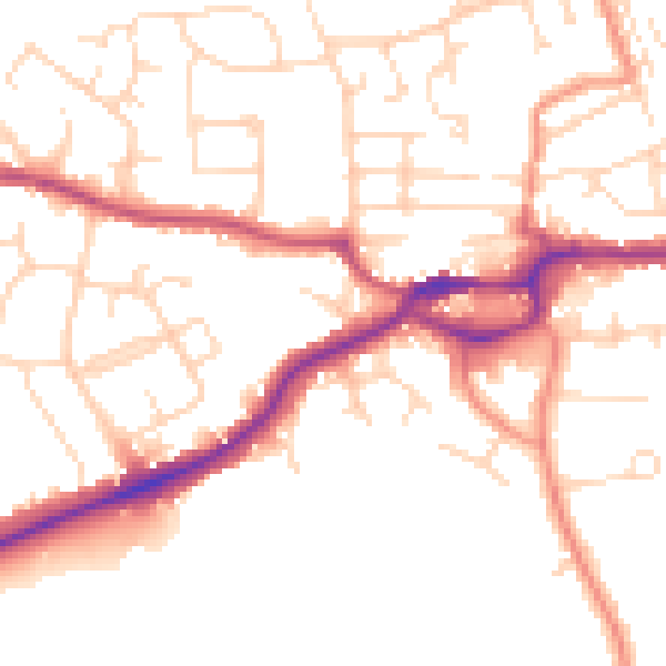 Daytime road noise heatmap for S43 1AD