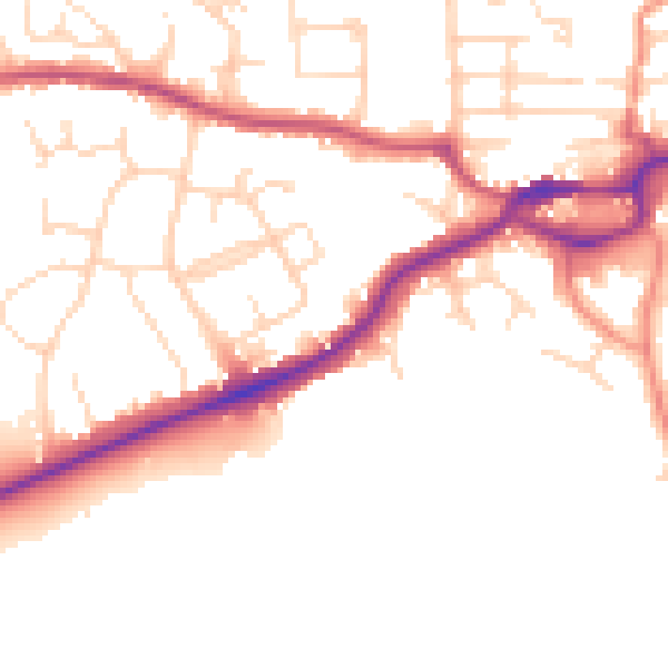 Daytime road noise heatmap for S43 1AE
