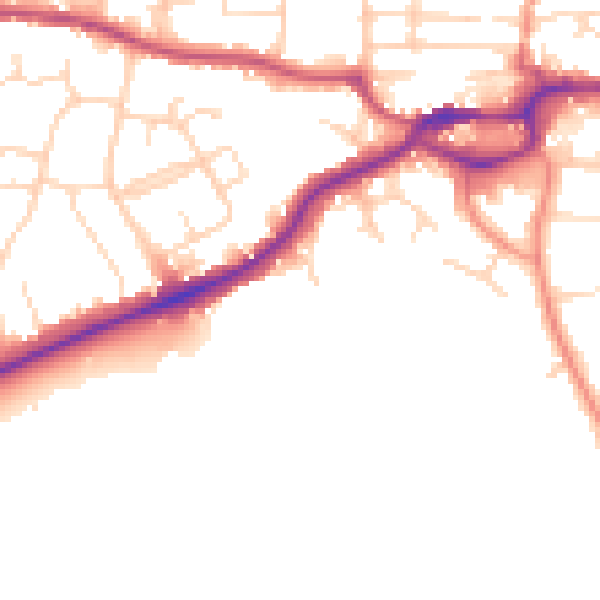 Daytime road noise heatmap for S43 1AF