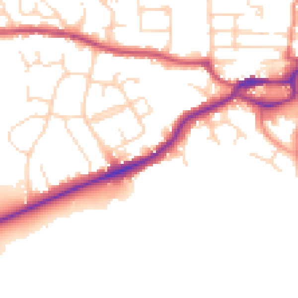 Daytime road noise heatmap for S43 1AG