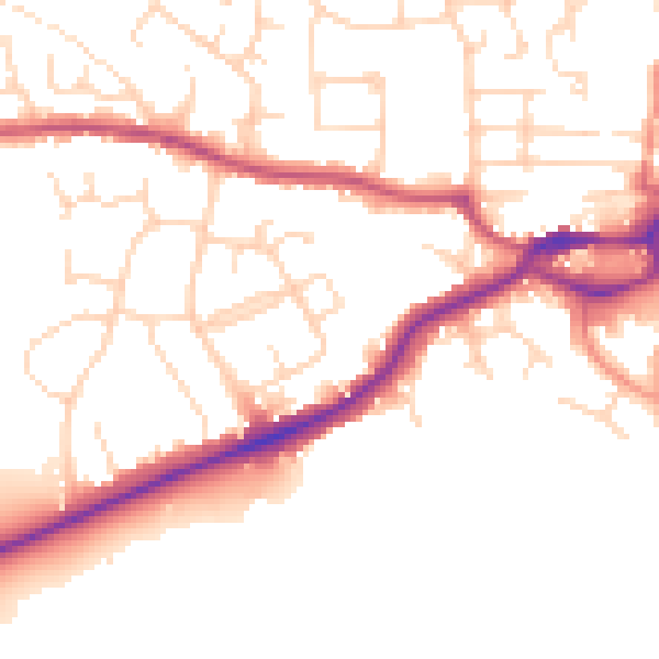 Daytime road noise heatmap for S43 1AH