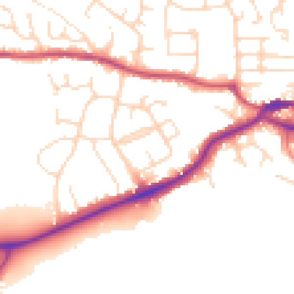 Daytime road noise heatmap for S43 1AL