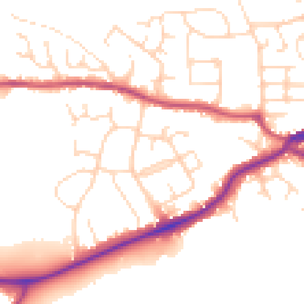 Daytime road noise heatmap for S43 1AR