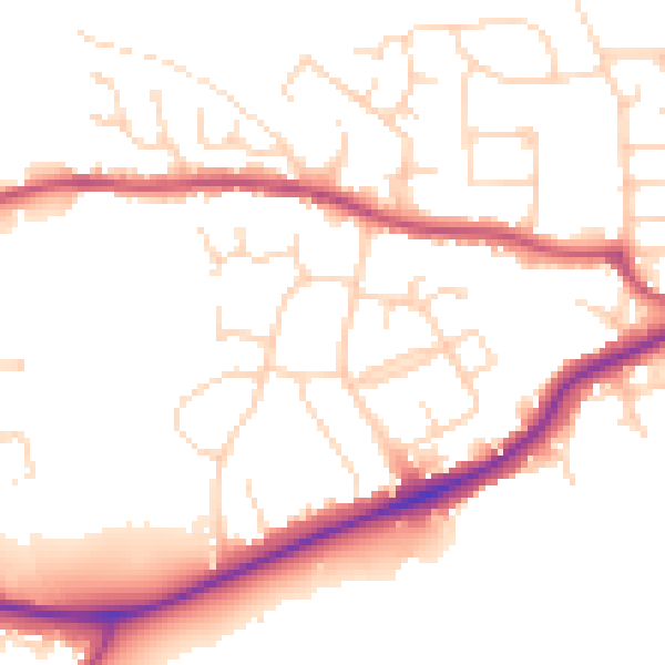 Daytime road noise heatmap for S43 1AS