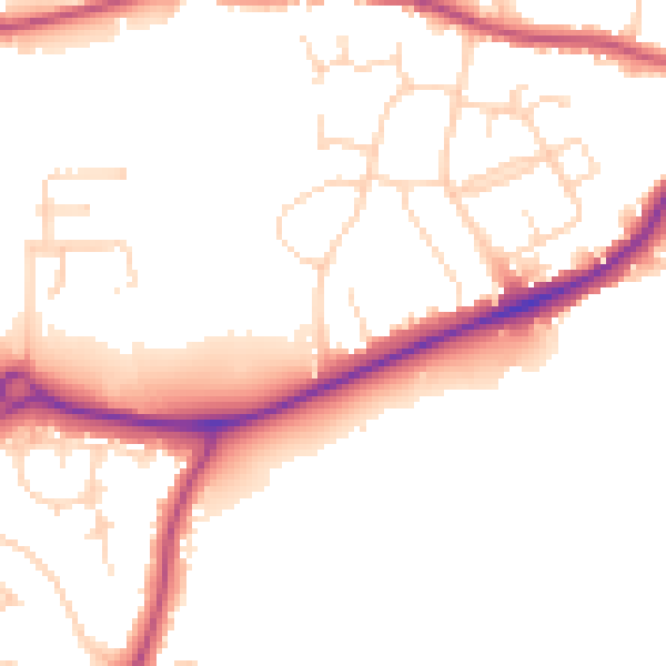 Daytime road noise heatmap for S43 1AY
