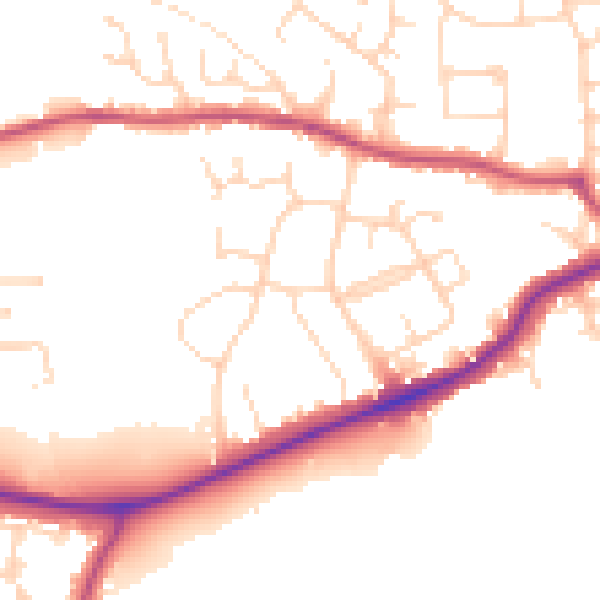 Daytime road noise heatmap for S43 1BB