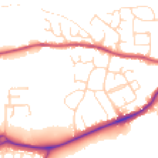 Daytime road noise heatmap for S43 1BE