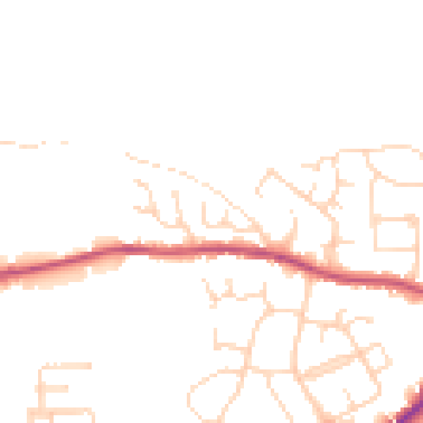 Daytime road noise heatmap for S43 1BF