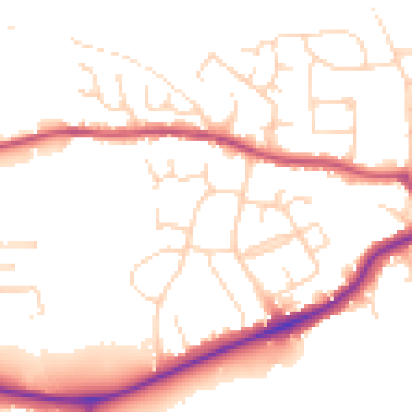 Daytime road noise heatmap for S43 1BG