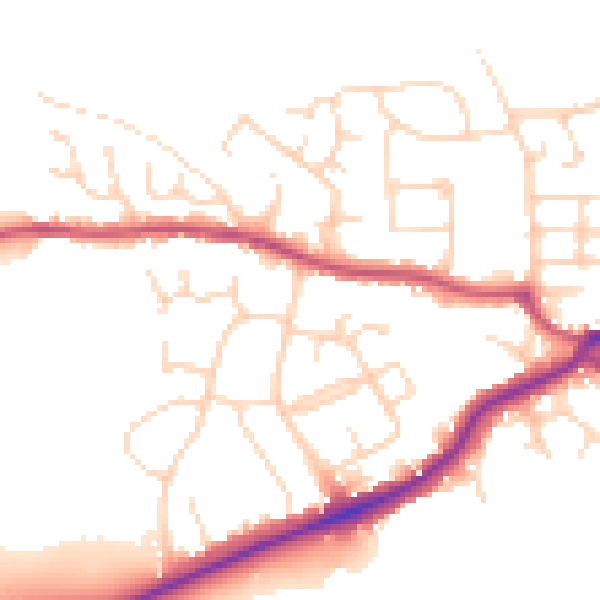 Daytime road noise heatmap for S43 1BH